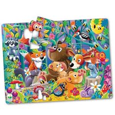 the puzzle board has many different animals on it