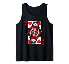 PRICES MAY VARY. Do you like Poker or any other card game? Are you looking for a birthday gift or Christmas Gift for someone who loves playing card games? Then this is perfect for you This Queen of Hearts design is also a great gift for your girlfriend or wife on Valentine's Day to show your love and affection for her. Lightweight, Classic fit, Double-needle sleeve and bottom hem Heart Tank Top, Playing Card Games, Gift For Your Girlfriend, Hearts Design, Love And Affection, Heart Shirt, Gifts For Your Girlfriend, Vintage Valentines, Playing Card