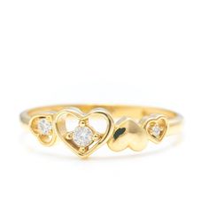 14k Solid Gold Heart Ring, Real Gold Love Ring, Unique Design Premium Heart Band For Her, Handmade Fine Jewelry By Selanica. 💙 The ring material is 14k solid gold, should not be confused with gold plating or filling. It will never tarnish or fade over time. We're offering the finest quality in solid gold jewelry. 💎 Gemstones are premium grade D Color (colorless) VS/SI clarity moissanites. 💙 Our jewelry is handcrafted with love and great care at San Francisco Bay! All of our items are 14k stamped for authenticity. You will receive them exactly as pictured.  💙 Quick shipping - Your order will be handcrafted and shipped in a few days. 🎁 They are delivered in a nice jewelry box, ready to be presented as a precious gift. 💎 Moissanite is the best alternative for natural diamonds as the sec Heirloom 14k Gold Heart Promise Ring, Luxury Yellow Gold Jewelry For Valentine's Day, Heart-shaped Hallmarked Diamond Ring, 14k Stamped Diamond Ring For Valentine's Day, 14k Heart Cut Diamond Ring For Valentine's Day, Stamped 14k Diamond Ring For Valentine's Day, Valentine's Day 14k Stamped Fine Jewelry Diamond Ring, Heirloom Heart Ring With Birthstone For Valentine's Day, Heirloom Promise Ring Jewelry For Valentine's Day