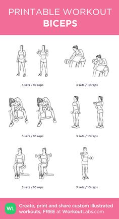 the printable workout biceps worksheet