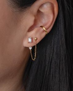 The Aura - Jewels & Aces Cheap Modern Everyday Cartilage Earrings, Minimalist Earrings Stacks, Double Earrings Combinations Ear Piercing, Earring Sets For Multiple Piercings Target, Earrings Around The Ear, Layering Earrings Silver, Affordable Elegant Huggie Piercings, Gold Double Piercing Stud, Custom Ear Piercing Gold