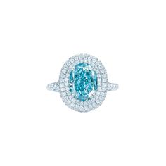 The Best Engagement Rings for Every Bride — Vogue | Vogue Colored Diamond Engagement Rings, Tiffany Wedding Rings, Jewelry Facts, Tiffany Engagement Ring, Rare Diamond, Rings Blue, Tourmaline Jewelry