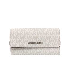 Brand New, No Tags 100% Authentic Mk Michael Kors Jet Set Travel Large Trifold Wallet Color: Bright White / Grey Silver Hardware **Due To My Poor Lighting, Color May Show Slightly Different** Wallet Is Brand New, Come With No Tags, But Was Never Used; Only Stored Away Wallet Have 2 Slight Marks. (See In Pictures) Hardly Noticeable. Dimensions: Height: 4” Length: 7.5” Width: 0.75” Details: Trifold Wallet With Snap Button Closure Interior - 1 Window Id, 4 Full Bill Slots, And 17 Credit/Debit Card Classic White Wallets For Everyday Use, White Clutch With Card Slots, Classic Everyday White Wallets, Classic White Wallets For Daily Use, Classic White Wallet For Travel, Classic White Everyday Clutch, White Bifold Wallet For Everyday Use, Classic White Bag With Card Slots, White Clutch Wallet With Card Slots