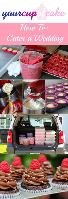 a collage of photos showing different types of cakes and cupcakes on display