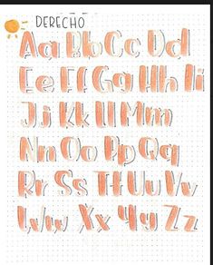 the font and numbers are drawn in orange ink on a sheet of paper with dots