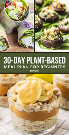 the cover of 30 - day plant - based meal plan for beginners is shown