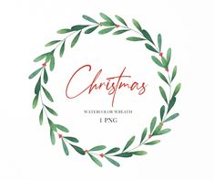 the christmas watercolor wreath logo