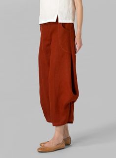 Linen Flared Leg Crop Pants - Plus Size Miss Me Outfits, Vivid Linen, Linen Tops, Boho Clothes, Linen Clothing, A New World, Crop Pants, Linen Top, Sewing Ideas