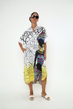 Women's Ancient Egypt Printed Half Sleeve Maxi Dress Shirt with Pocket Casual Rayon Shirt  Dress White with yellow and black printing one size unique dress Fits sized US6 to US14 Model Size : Height : 6'0" Weight : 160 lbs Black Short Sleeve Shirt Dress For Vacation, Printed Short Sleeve Shirt Dress For Beach, Multicolor Printed Shirt Dress For Beach, Casual Multicolor Shirt Dress For The Beach, Casual Multicolor Printed Shirt Dress, Casual Multicolor Shirt Dress For Beach, Beach Multicolor Printed Shirt Dress, Yellow Abstract Print Summer Dress, Multicolor Printed Shirt Dress For Vacation