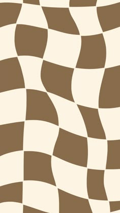 a brown and white checkerboard pattern with wavy lines on it's surface