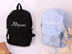 💕Nice to meet you here!  💕Our embroidered backpack can embroider your name on the backpack, mark your backpack, and become unique! 💕The corduroy embroidered backpack is usually made of soft polyester fiber material, providing a comfortable feeling, especially on cold days. Available Colors Our best-selling backpack colors include black, khaki, blue, green, light gray, and pink. Size: 40*28*12cm HOW TO ORDER 1. Select Bag Color 2. Text content (up to 2 words) 3. Thread Color(text)+ Font More embroidery products Custom Teddy Bear Bag https://www.etsy.com/sg-en/listing/1669554388 Custom Pet Hat https://www.etsy.com/sg-en/listing/1691086799 Custom Car Hoodie https://www.etsy.com/sg-en/listing/1649570386 Return and Exchange 🔄🚫 Regrettably, we do not provide refund, return, or exchange serv Trendy Embroidered School Backpack, School Backpack With Embroidered Logo, Custom Embroidered Backpack For Travel, Everyday Backpack With Custom Embroidery, Custom Embroidery Backpack For Everyday Use, Custom Embroidered Travel Backpack, Backpack With Letter Embroidery For Everyday Use, Everyday Use Backpack With Custom Embroidery, Letter Embroidered Backpack