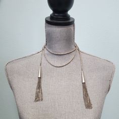 Open Ended Necklace With Tassels. Lariat Style So You Can Wear Multiple Ways. Silverstone Color. Never Worn, Original Hangtag Is Still On. Comea With Soft Storage Bag. Park Lane Jewelry, Park Lane, Open Ended, Storage Bag, Womens Jewelry Necklace, Bag Storage, Tassels, Jewelry Necklaces, Women Jewelry