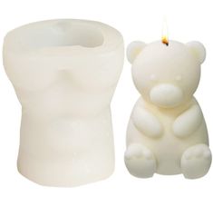 PRICES MAY VARY. 【Cute Desige】 Our bear silicone candle molds feature a delicate and cute bear design, making your finished product look more lively. 【High Quality】Made of high quality Silicone material, durable resin mold that can maintain shape without deformation,easy to de-mold and clean. 【Size】the bear mould is about 6.7*6.2*5.9cm/ 2.6*2.4*2.3inch, finished product size is about 4.2*4.6*6cm/1.6*1.8*2.4inch. 【Wide Application】: Bear silicone candle molds can not only make candles, but also v Candle Making Moulds, Making Resin Molds, Cute Candle, Soap Molds Diy, Animal Candles, Soap Making Molds, Candle Making Molds, Silicone Candle Molds, Cute Candles