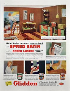 an old advertisement from the 1950's shows how to paint furniture