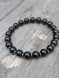 Each handcrafted braclet is made for a special intention.  What it means: This bracelet is made with Black Jasper and Hematite.  🖤 Black Jasper is super protective and helps ground the wearer. It aids in drawing vitality, stability and creativity while helping push away stress and anxiety.  🖤 Hemetite helps protect and ground the wearer  This combination makes this bracelet great for bringing the wearing protection, comfort, balance and energy. It helps to ease stress and grounds the wearer.   Every bracelet is handmade with love and is double corded with heavy duty strength cord and secured with extra care. Each one is made to withstand long wear and weathering.  I'm a hairdresser and never take mine off and let me tell you they last lol  The perfect gift for anyone and everyone, or jus Black Jasper, Stretch Bracelet, Stretch Bracelets, Jewelry Bracelets, Heavy Duty, Beaded Bracelets, Let Me, Bring It On, Perfect Gift