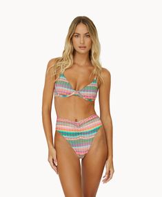 Settle into the sand with a set of high waisted bikini bottoms that provide full coverage. An optimal, yet simple way to flatter and contour in a vibrant pattern Multicolor High Waist Swimwear For Beach, Multicolor High Waist Beachwear Swimwear, Multicolor High-waist Beachwear Swimwear, Multicolor High Waist Tankini For Beachwear, Multicolor High Waist Swimwear For Sunbathing, Eyewear Kids, Underwire Top, Balconette Bra, High Waist Bottoms