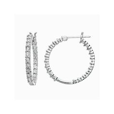 Finish off any look with the perfect touch of sparkle with these Diamond Brilliance sterling silver 1/10 Carat T.W. diamond hoop earrings. Click on this JEWELRY & WATCHES GUIDE to learn about fit, styles, materials and more! Finish off any look with the perfect touch of sparkle with these sterling silver 1/10 Carat T.W. diamond hoop earrings. Click on this JEWELRY & WATCHES GUIDE to learn about fit, styles, materials and more! FEATURES Length: 20.6 mm Backings: click-it Nickel free Metal: sterli Diamond Hoop Earrings, Round Cut Diamond, To Learn, Jewelry Watches, Gold Tones, Hoop Earrings, Sparkle, Sterling Silver, Gemstones