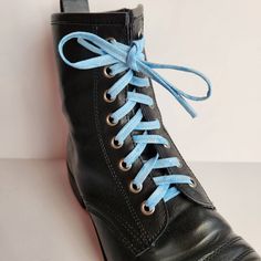 Don't settle for boring shoes!  Spice up your favorite sneakers or boots with our princess blue sparkle shoelaces. Each set of laces is durable and lightweight.  You'll be on cloud nine when you lace up in a pair of these laces. *Light blue shoelaces with silver sparkle. Purchase is for 1 pair (2) of thin shoelaces. Laces measure approx. 40 inches. Each pair of shoelaces are handmade in a smoke-free and pet-free studio.  Not mass produced.  *Please see the video. As soon as your purchase is made, your laces will be packaged up and sent out to you.  Need custom laces? Find the custom laces listing or message me. I would love to create something for you. https://www.etsy.com/listing/1155383793/ Get back to my shop, lilfoxdesign.etsy.com Teal Shoes, Silver Gift Wrap, On Cloud Nine, Blue Sparkle, Black Converse, Blue Boots, Halloween Inspo, Blue Sparkles, Silver Sparkle