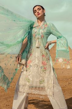 Eid Embroidered Dresses With Embroidered and Print Work – Nameera by Farooq Pakistani Fashion Casual Latest 2020, Designer Summer Dresses, Pakistani Designer Clothes, Embroidered Dresses, Designer Punjabi Suits, Eid Outfit, Pakistani Fashion Casual, Lawn Dress, Maria B