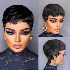 Short Human Hair Wigs For Black Women Natural Black Color Glueless Wigs Short Curly Layered Pixie Cut Wigs For Black Women Human Hair Black Curly Wig Layered Pixie Cut, Black Curly Wig, Layered Pixie, Pixie Cut Wigs, Wigs Short, Hair Wigs For Black Women, Short Human Hair Wigs, Natural Black Women, Glueless Wigs