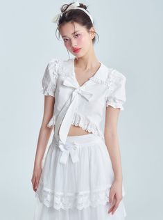 ❤︎ Frill ribbon pure lace shirt❤︎



      


Unit (cm)
Length
Chest surroundings
shoulder width
Sleeve Length


S
41.5
88
34
25


M
43
92
35
25.5


L
44.5
96
36
26 White Bow Blouse For Summer, Chic Spring Tops With Ribbon, Summer White Blouse With Bow Detail, White Summer Blouse With Bow Detail, Feminine Tops With Bow For Daywear, Summer White Blouse With Bow, White Summer Blouse With Bow, Feminine Daywear Tops With Bow, Elegant White Shirt With Bow Detail