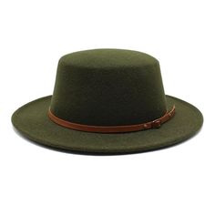 Style: Wool Felt Flat Top Fedora HatsItem Type: Fedora jazz hats, women fashion hats, hat fashion women, women's fedora hat, women's hatPattern Type: SolidDetail: Narrow Belt BuckleFeature: Fashion accessory, sun protectionSize: 22.05-22.83in / 56-58cmMaterial: CottonMaterial: PolyesterMaterial: Wool Fall Flat Brim Top Hat, Winter Solid Top Hat With Flat Brim, Solid Flat Brim Top Hat For Fall, Winter Flat Brim Boater Hat, Casual Top Hat With Flat Brim For Fall, Casual Flat Brim Top Hat For Fall, Trendy Brimmed Boater Hat For Winter, Fall Boater Hat With Brim, Fall Solid Color Brimmed Boater Hat