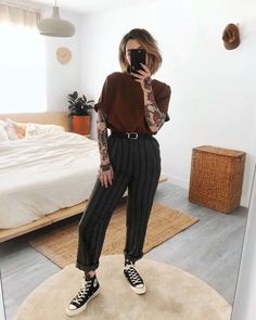 Mode Grunge Hipster, Edgy Work Outfits, Look Boho Chic, Inexpensive Clothes, Stylish Fall Outfits, Look Retro, Queer Fashion, Fall Outfit Ideas, Autumn Style