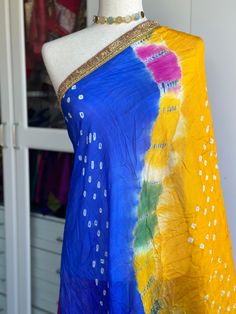 Bandini dupatta with gota Patti lace length 2.4 mtrs Bandini Dupatta, Ethnic Wear, Lace, Purple, How To Wear