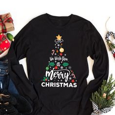 Classic Fit Merry Christmas Long Sleeve T-Shirt, Christmas Family Unisex Long Sleeve Shirt, Christmas Shirt For Kids, Xmas Shirt, Christmas Shirt. 8 Oz./Yd² (Us) 13.3 Oz./L Yd (CA), 50/50 Preshrunk Cotton/Polyester Heather Sport Colors: 60/40 Polyester/Cotton Safety Green: Compliant With ANSI / ISEA 107 Air Jet Yarn for Softer Feel and Reduced Pilling Double-Needle Stitching at Shoulders, Armholes, Neck, Waistband, and Cuffs 1x1 Rib With Spandex for Enhanced Stretch and Recovery Merry Christmas Family Shirt Grey Pearlized Tear Away Label Merry Christmas Long Sleeve T-Shirt, Christmas Family Unisex Long Sleeve Shirt, Christmas Shirt For Kids, Xmas Shirt, Christmas Shirt. High-Quality Air Jet Yarn for Softer Feel and Reduced Pilling. Double-Needle Stitching at Shoulders, Armholes, Neck, Wais Gift Black Long Sleeve Shirt, Black Long Sleeve Shirt Gift, Black Long Sleeve Holiday Shirt, Festive Long Sleeve T-shirt For Holiday, Black Long Sleeve Christmas T-shirt, Festive Long Sleeve Holiday T-shirt, Festive Long Sleeve Christmas T-shirt, Festive Long Sleeve Tops For New Year, Festive Long Sleeve Cotton T-shirt