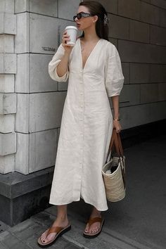 FREE SHIPPING FOR ORDERS OVER $50. Spring Linen Midi Dress For Brunch, Relaxed Fit Maxi Dress For Spring Day Out, Relaxed Fit Maxi Dress For A Spring Day Out, Midi Sundress For Summer Outings, Midi Sundress For Summer Brunch, Chic V-neck Maxi Dress For Summer Outings, Cotton Midi Dress For Summer, Casual Linen V-neck Beach Dress, Chic Linen Midi Dress For Vacation