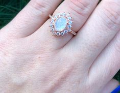 Opal Ring Opal Jewelry Dainty Ring Gemstone Ring Minimalist | Etsy Dainty White Jewelry For Proposal, Dainty Opal Ring In Rose Gold, Delicate Rose Gold Opal Jewelry, Rose Gold Sterling Silver Opal Ring For Wedding, Wedding Rose Gold Opal Ring In Sterling Silver, Opal Halo Wedding Jewelry, Dainty Rose Gold Opal Ring For Wedding, Rose Gold Opal Ring For Promise, Rose Gold Moonstone Halo Promise Ring