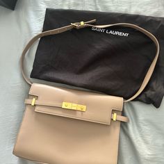 Ysl Bag Manhattan, As New And Includes Authenticity Paper Designer Beige Bags With Palladium Hardware, Saint Laurent Manhattan Bag, Saint Laurent Manhattan, Saint Laurent Tote, Saint Laurent Bags, Bowling Bags, Shopper Tote, Saint Laurent Bag, Nylon Bag