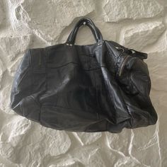 Brand: Ideal? Style: Duffel Color: Black Material: Leather Measurements: 21'' Long 11'' Side Panel 13'' Tall Condition: Slight Rubbing On Handle And A Few White Marks On Front, But Otherwise Excellent Used Condition Love The Item But Not The Price? I Love Offers! Leather Duffel Bag, Leather Duffel, White Mark, Duffel Bag, Panel Siding, Womens Tote Bags, Black Leather, I Love, Leather