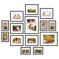 PRICES MAY VARY. [Abundant Frame Set] This product is a comprehensive set of 14 black photo frames designed to cater to your diverse framing needs. It includes 2 large frames sized 11x14 inches, perfect for substantial wall spaces, and a generous number of 6 medium-sized 8x10 inch frames accompanied by 6 smaller 5x7 inch frames, enabling you to create a cohesive gallery of memories. [Lightweight Durability] Constructed from lightweight plastic and plexiglass front, these photo frames are simulta Photo Collage Corner Wall, Gallery Wall Picture Frame Sizes, Collage For Wall, Wall Frame Design, Gallery Wall Picture Frames, 11x14 Picture Frame, Canva Frames, Frame Collage, Black Photo Frames