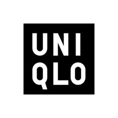 the words uni qlo are written in black and white on a square background