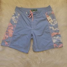 Beach Rays Swim Shorts Have Pink Tie At The Top With Velcro Closure Velcro Side Pockets Floral Down The Sides 100% Polyester Size 10. Brand New Swimsuit Tankini With Shorts, Swimming Shorts Women, Modest Swimwear Shorts, 2000s Shorts, Hawaii Swimwear, 2000s Outfit, Y2k Fits, Outfits 2000s, Swimsuit With Shorts