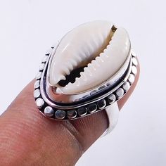 Shell Ring, Ring Boho, Cowrie Shell, Boho Ring, Gift Ring, 925 Jewelry, Sea Shell, Boho Rings, Ring Handmade