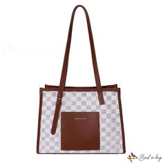 Bird in Bag - Bag female large capacity new fashion checkerboard grid shoulder bag popular simple tote bag Trendy Plaid Square Shoulder Bag, Large Capacity Plaid Bag For Daily Use, Plaid Large Capacity Bag For Daily Use, Trendy Plaid Shoulder Bag With Large Capacity, Plaid Tote Bag For Daily Use, Large Capacity Plaid Shoulder Bag, Large Capacity Plaid Tote Shoulder Bag, Plaid Large Capacity Shoulder Bag, Plaid Rectangular Shoulder Bag For Shopping