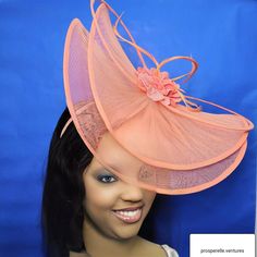 Wide Brim Hat- Wedding Hat -Fashions on the field- Mother of the Bride hat- Custom Hat Be a stunner with this delicate double brim fascinator. Made with care and attention to detail. It is attached to a headband   It can be worn on both sides of the head and you can choose either for a good photograph. Select the colours you prefer in the drop down section. 5-7 days processing time as each hat is made when ordered. Measurements: 15 inches length Suitable for Royal Ascot enclosures, races, fashion on the field, photoshoots, weddings and celebratory occasions. Look bright and beautiful with this design! Each fascinator is packaged neatly in a sturdy box. There will be slight differences to the flower centers. Stay beautiful. xx ShopProsperelle Check out other fascinator designs in the shop b Fascinator Designs, Fascinator Hats Outfit, Fascinator Hats Diy, Mother Of The Bride Hats, Fascinator Hats Wedding, Tea Hats, Hat Wedding, Bride Hat, Races Fashion