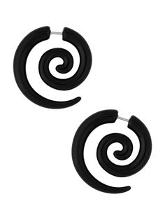 PRICES MAY VARY. GOTHIC BOHO BLACK SPIRAL EARRINGS: The spiral symbol represents the journey of life and the cyclical nature of the universe. It can also symbolize the path to enlightenment, as it represents the journey towards self-discovery and inner wisdom. Wearing Spiral earrings remind us to stay focused on our personal growth and evolution MATERIALS: Black Acrylic. It's lightweight and comfortable to wear SIZE & LENGTH: Spiral Pendant measures 1.25 inches in diameter PERFECT GOTHIC BOHO JE Black Peircings Women, Spiral Clay Earrings, Spiral Earrings Cartilage, Grunge Accessories Earrings, Goth Outfit Accessories, Metal Wire Earrings, Weirdcore Jewelry, Cool Earrings Unique, Black Piercings