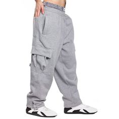 Pro 5 Mens Fleece Cargo Sweatpants, 3XL, Heather Grey Color: Gray.  Gender: male.  Age Group: adult. Baggy Solid Color Sweatpants With Cargo Pockets, Baggy Hip Hop Bottoms For Outdoor, Full-length Sweatpants With Pockets For Gym, Sweatpants With Side Pockets For Gym, Sportswear Sweatpants With Side Pockets For Outdoor Activities, Solid Color Sweatpants With Side Pockets For Gym, Full Length Sweatpants With Pockets For Gym, Winter Bottoms For Outdoor Activities With Multiple Pockets, Loose Fit Hip Hop Joggers For Gym