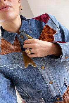 Socks And Loafers, Patchwork Denim Jacket, Tan Leather Boots, Combat Trousers, Denim Shirt Dress, Denim Patchwork, Shearling Coat