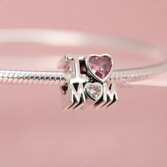 mother day charm I Love Mom, Love Mom, Charm Bracelets, 3d Design, Solid 925 Sterling Silver, Jewelry Care, Perfect Match, Mother’s Day, Cubic Zirconia