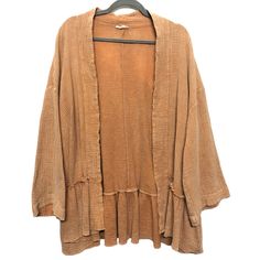 Brand: EASEL Style: KIMONO Color: BROWN Size: L SKU: 293-29344-26363 CONDITION: GENTLY USED Brown Open Front Top For Layering, Brown Open Front Summer Outerwear, Casual Brown Cardigan For Beach, Casual Brown Cardigan For The Beach, Summer Beach Brown Cardigan, Casual Brown Open Front Top, Clothes, Color