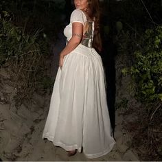 Free People Feelin Bonita White Maxi Dress, Worn Twice Size Small. Does Run Large So Could Fit A Medium Better Than A Small *5’3 For Length Reference* White Maxi Dress, Dresses Backless, White Maxi, White Maxi Dresses, Free People Dresses, Free People Dress, Colorful Dresses, Free People, Color White