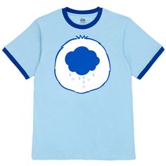 Get ready for a fun adventure in this Care Bears Short Sleeve T-Shirt! Journey up in the clouds to Care-A-Lot and the Kingdom of Caring and join Wish Bear, Sunshine Bear, Love-A-Lot Bear, Share Bear, Cheer Bear, Good Luck Bear, Grumpy Bear, Tenderheart Bear, and the rest of the Care Bears on their Missions in Caring. Featuring your favorite stuffed animals and cartoon characters, this short sleeve graphic tee shirt is sure to become an everyday favorite. Cute Blue Cotton T-shirt, Light Blue Graphic Tee With Cartoon Print, Cute Light Blue T-shirt With Cartoon Print, Blue T-shirt With Character Print In Relaxed Fit, Light Blue Crew Neck T-shirt With Character Print, Cute Blue T-shirt With Cartoon Print, Playful Light Blue T-shirt With Cartoon Print, Playful Light Blue Cartoon Print T-shirt, Playful Light Blue Short Sleeve T-shirt