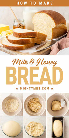 How to Make 5-Ingredient Milk & Honey Bread Homemade Honey Sandwich Bread, Homemade Bread Healthy Simple, Sweet Honey Bread Recipe, Bread Recipes With Evaporated Milk, Honey Buttermilk Bread Machine Recipe, Soft Fluffy Sandwich Bread, Recipes Using Milk Powder, Milk Bread Rolls Recipe, Homemade Bread For Soup