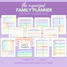 the organized family planner instant printable