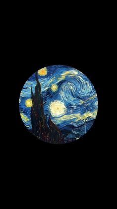 the starry night is painted on a plate