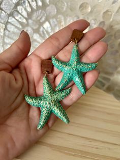 Starfish Earrings, Wood Studs, Organic Beauty, Starfish, Timeless Design, Wood, Green, Beauty, Design